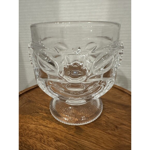 Tiki 2 Face Happy Sad Vintage Indiana Glass Large Cup Goblet Hawaiian - Picture 6 of 13